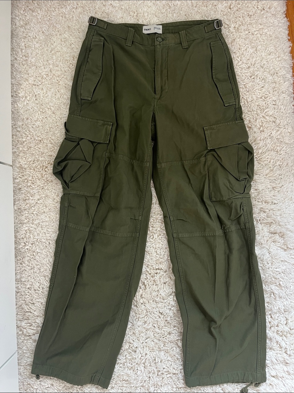 TNA Olive Green Cargo Pants for Women